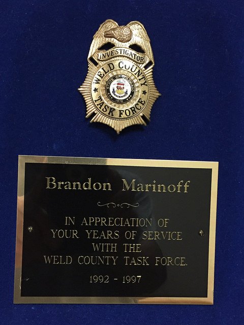 Brandon Marinoff – In Appreciation of Your Years of Service With The Weld County Task Force #TBT